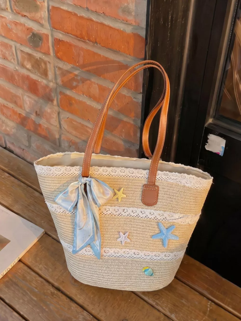 Straw Woven Shoulder Bag, image 5