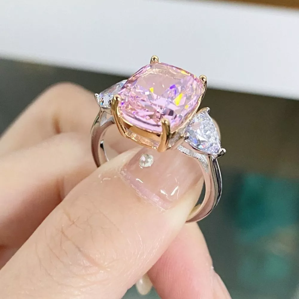 925 Sterling Silver Zircon Geometric Ring, image 3
