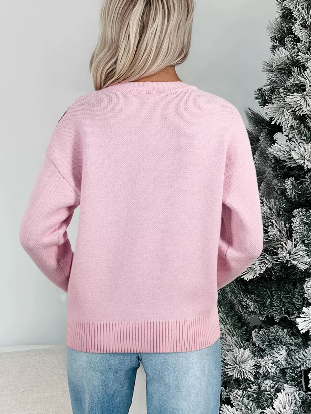 Christmas Ginger Bread Man Round Neck Casual Sweater, image 4