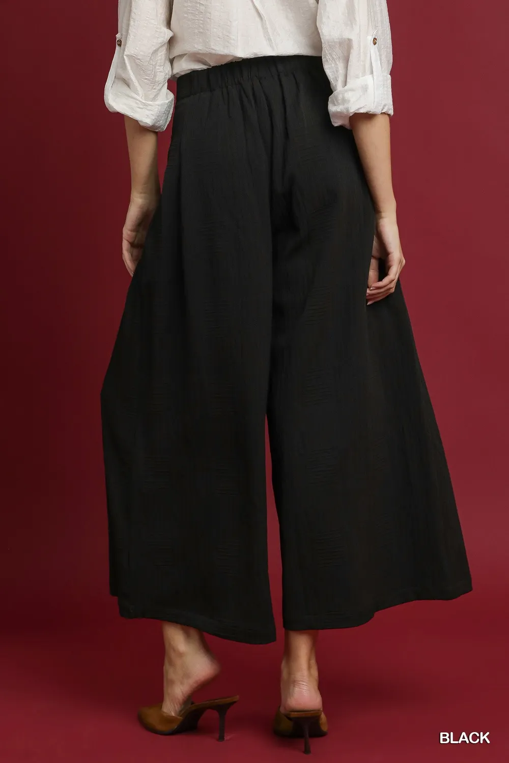 Elastic Waist Wide Leg Pants, image 4