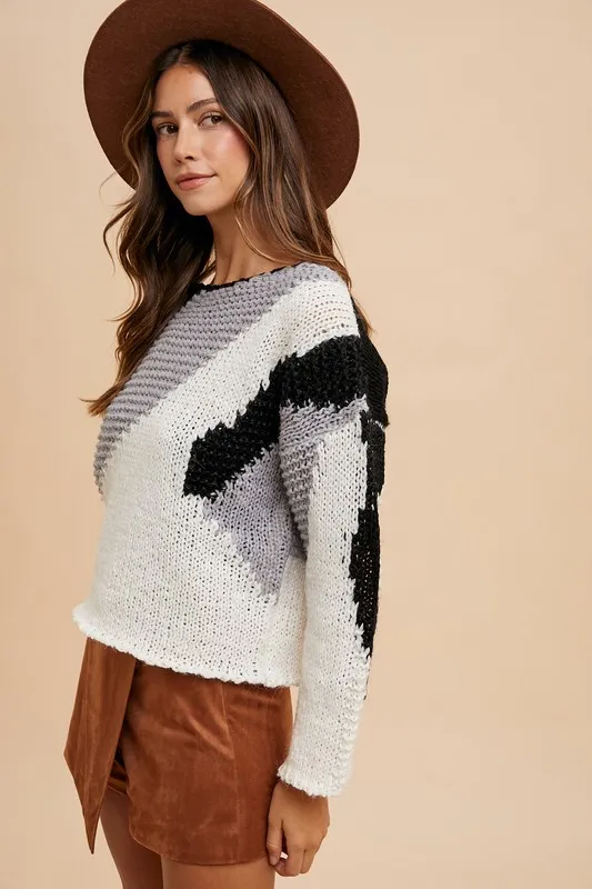 Color Block Drop Shoulder Sweater, image 2