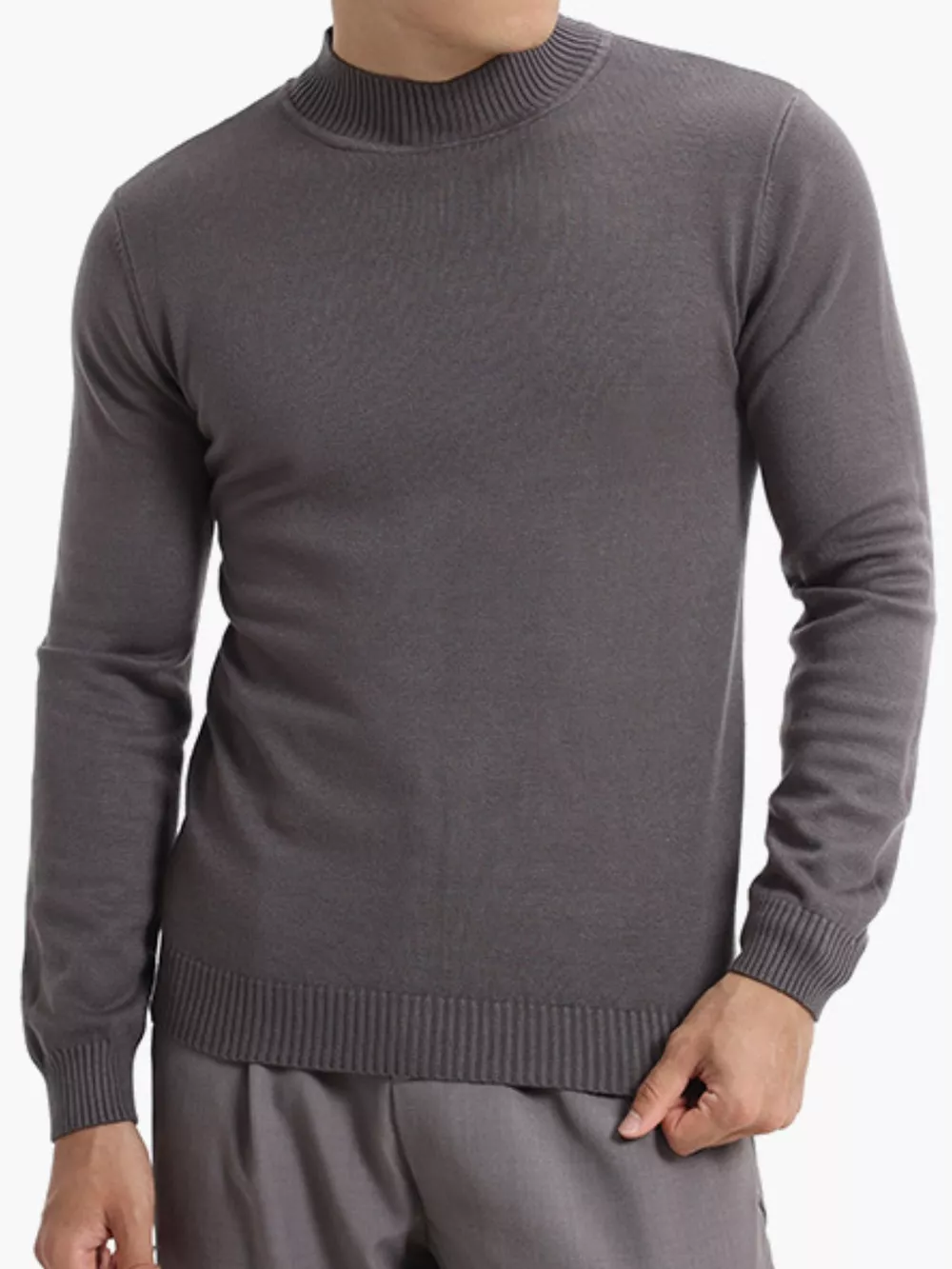 Men's Plus Size Mock Neck Slim Fit Knit Top, image 5