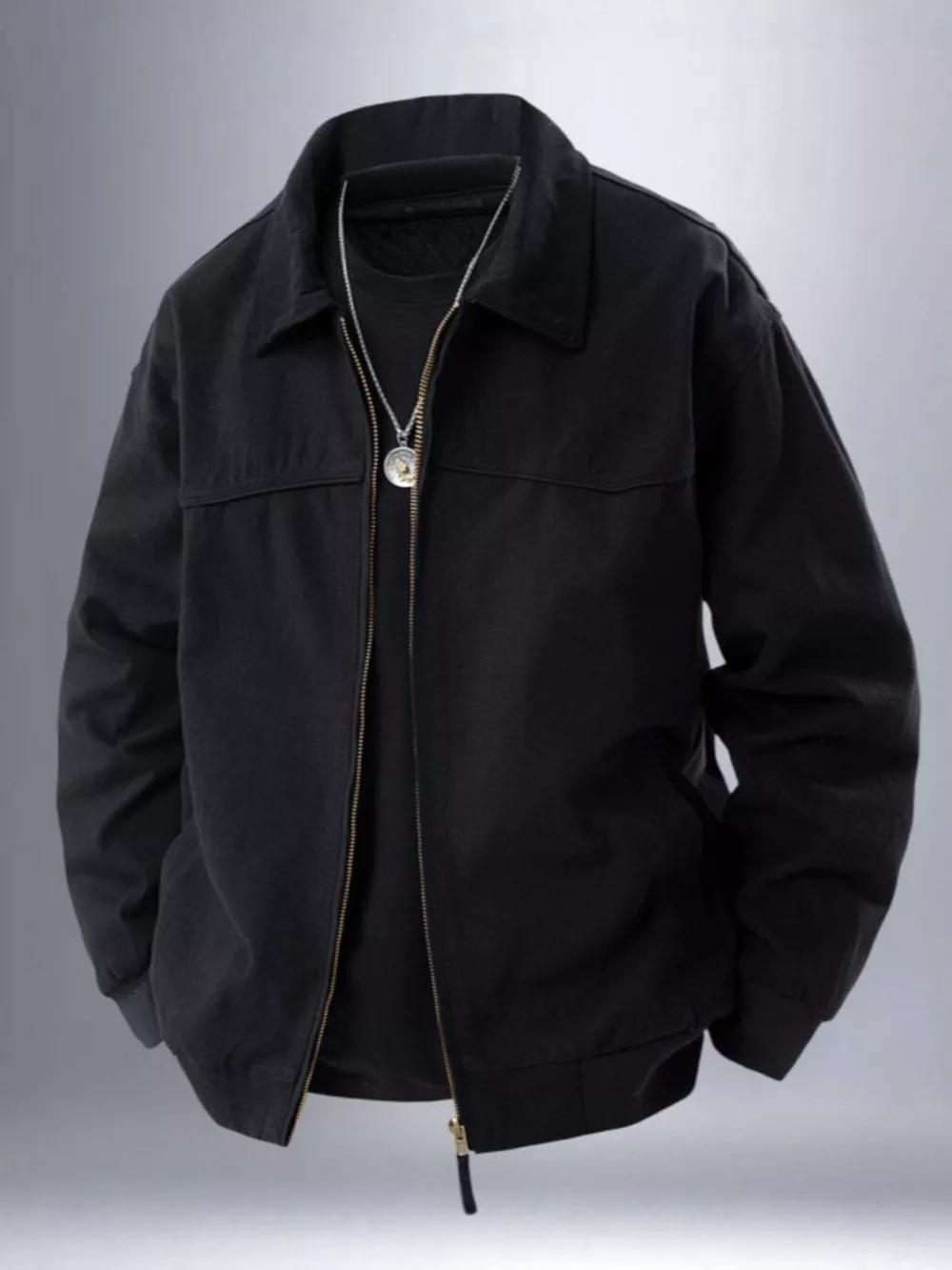 Men's Plus Size Zip Up Long Sleeve Jacket