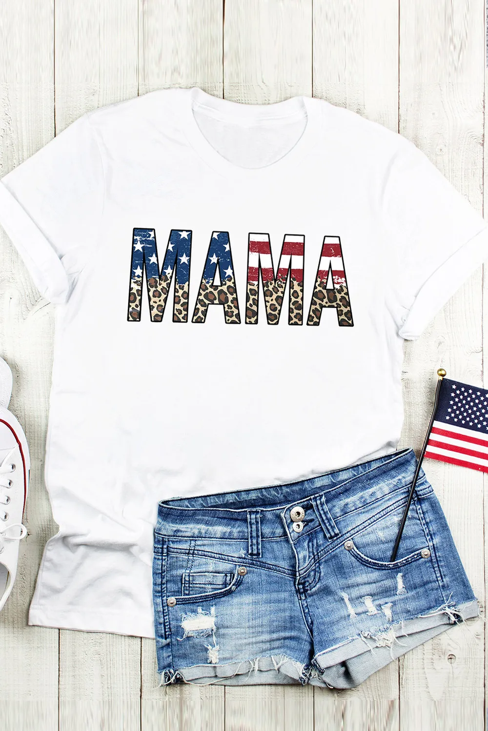 MAMA Round Neck Short Sleeve T-Shirt, image 5