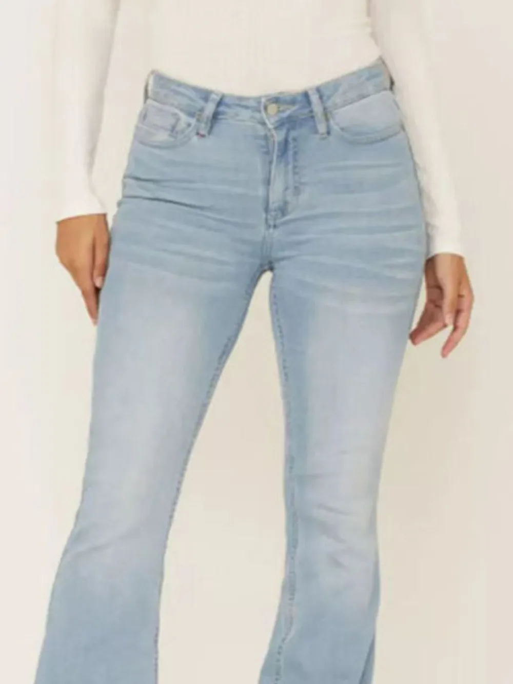 Full Size Wash Flare Jeans with Pockets Plus Size, image 13