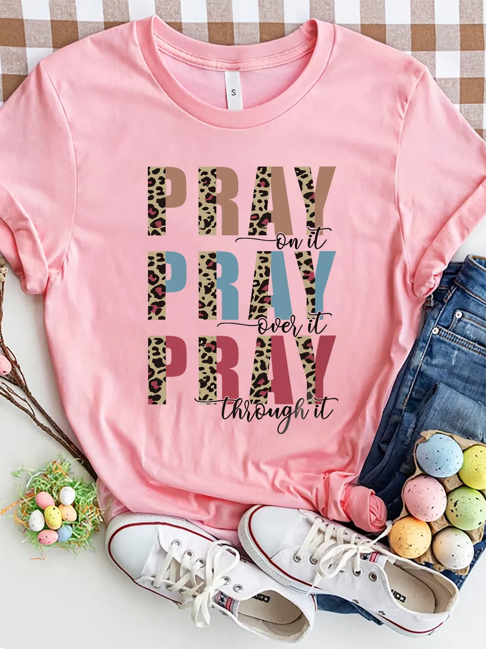 Letter Graphic Round Neck Short Sleeve T-Shirt, image 22