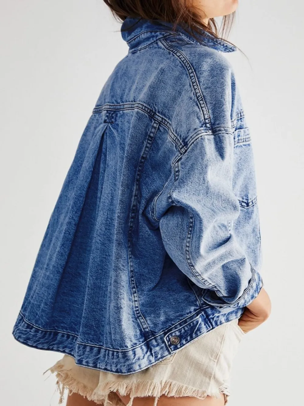 Pocketed Button Up Denim Jacket, image 21