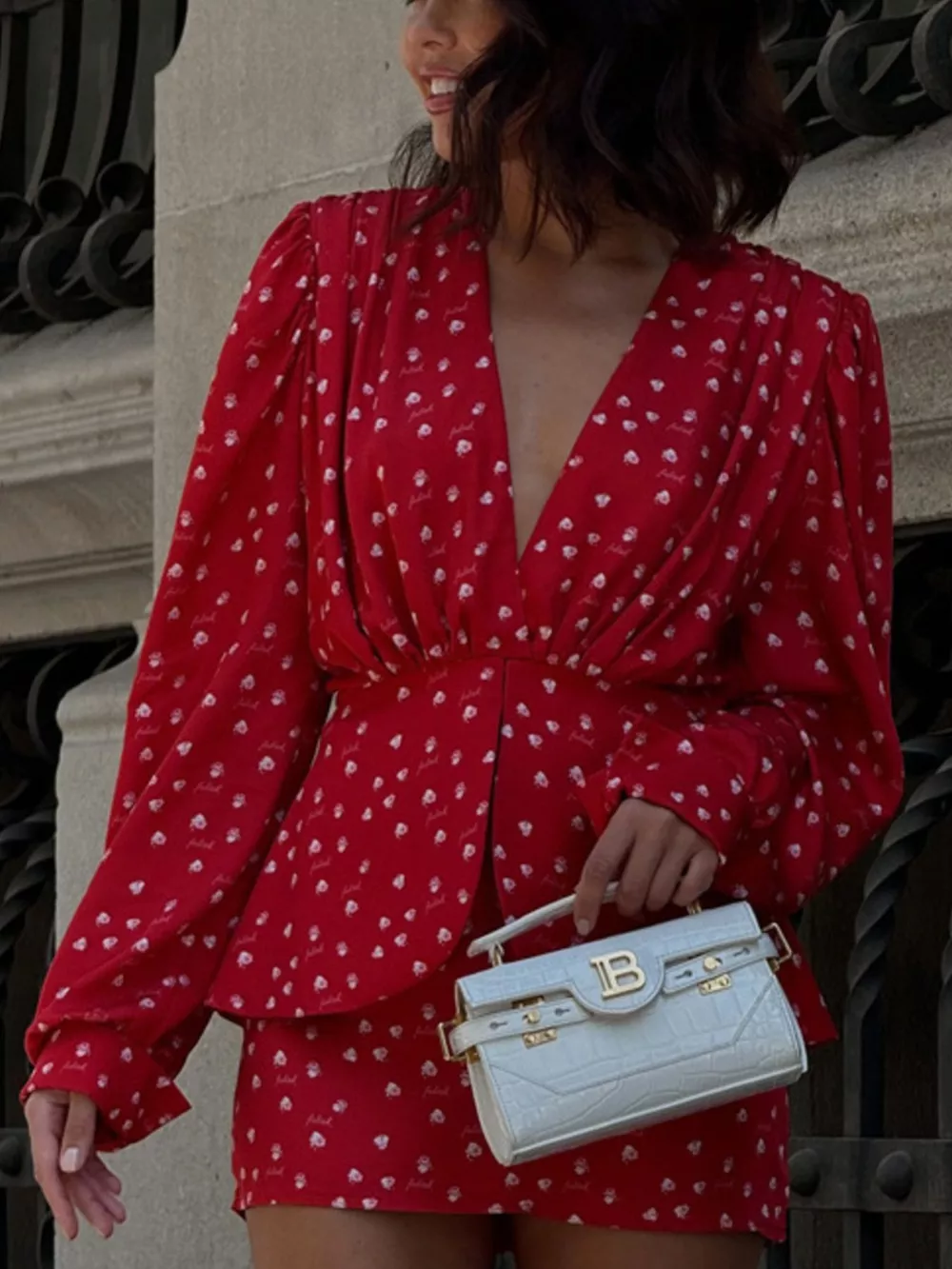 Polka Dot Long Sleeve Layered Dress, image 4