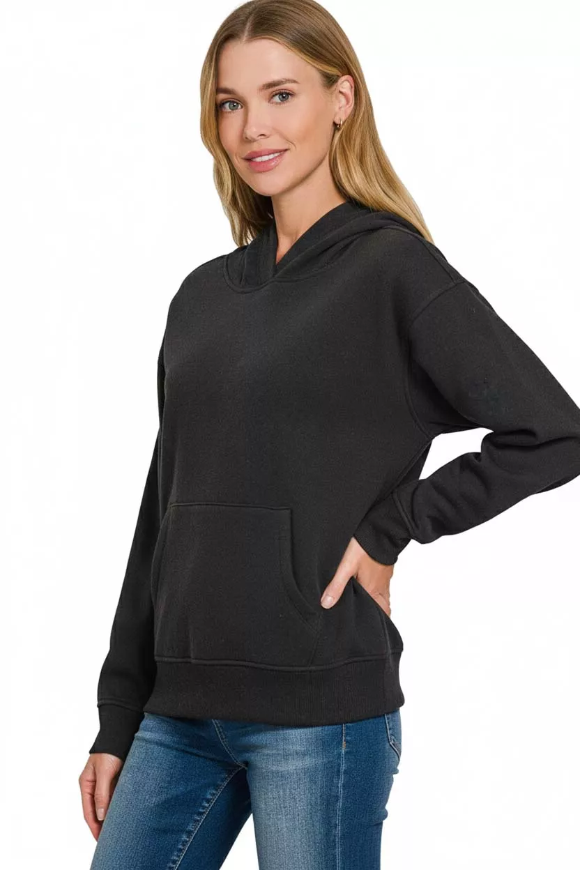 Fleece Kangaroo Pocket Hoodie, image 3