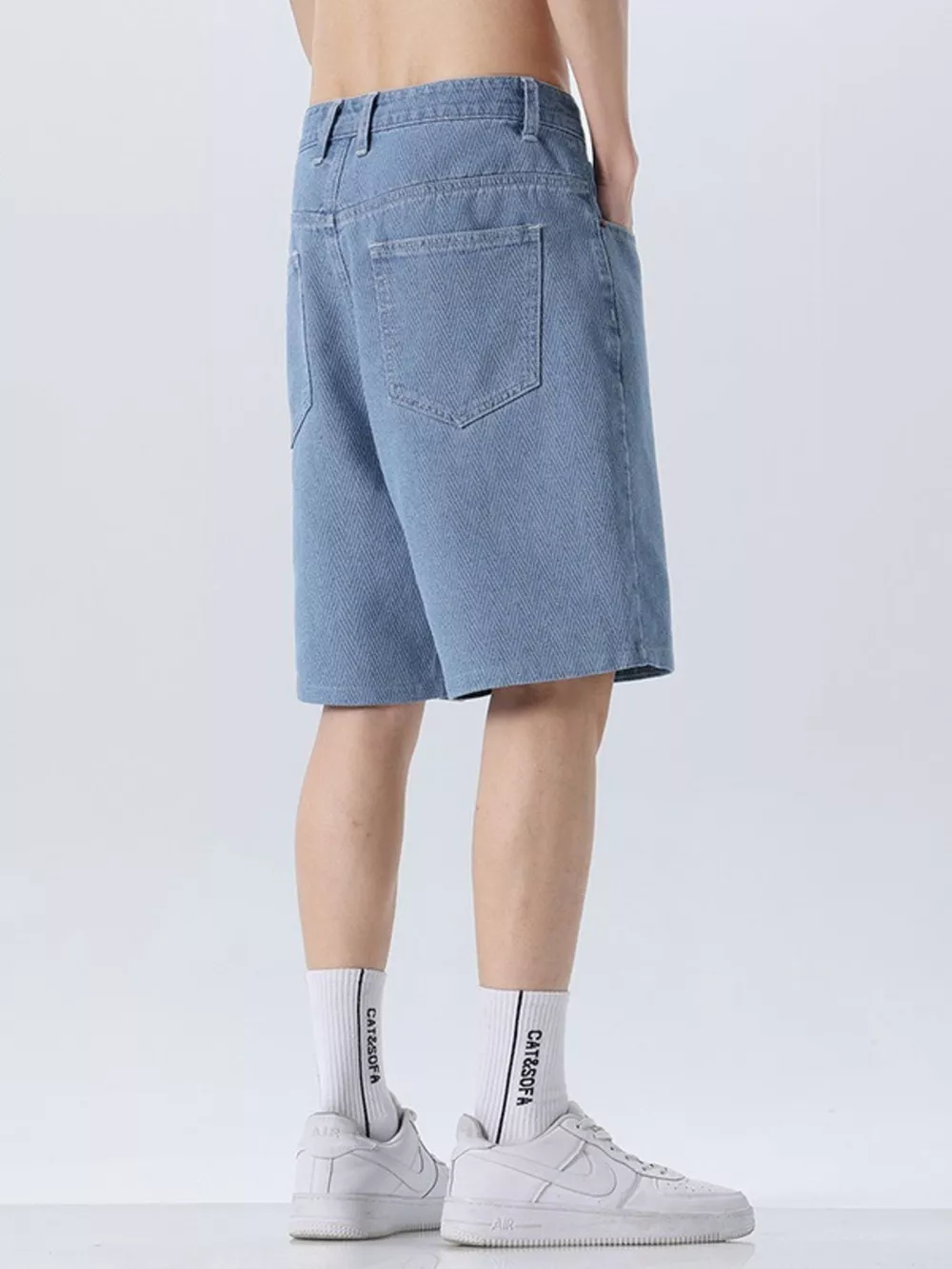 Men's Loose Fit Denim Shorts, image 4