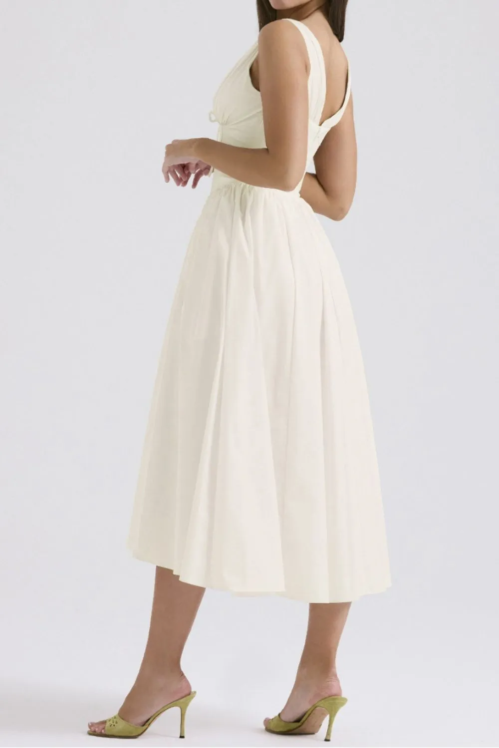 Ruched V-Neck Sleeveless Dress with Pockets, image 19