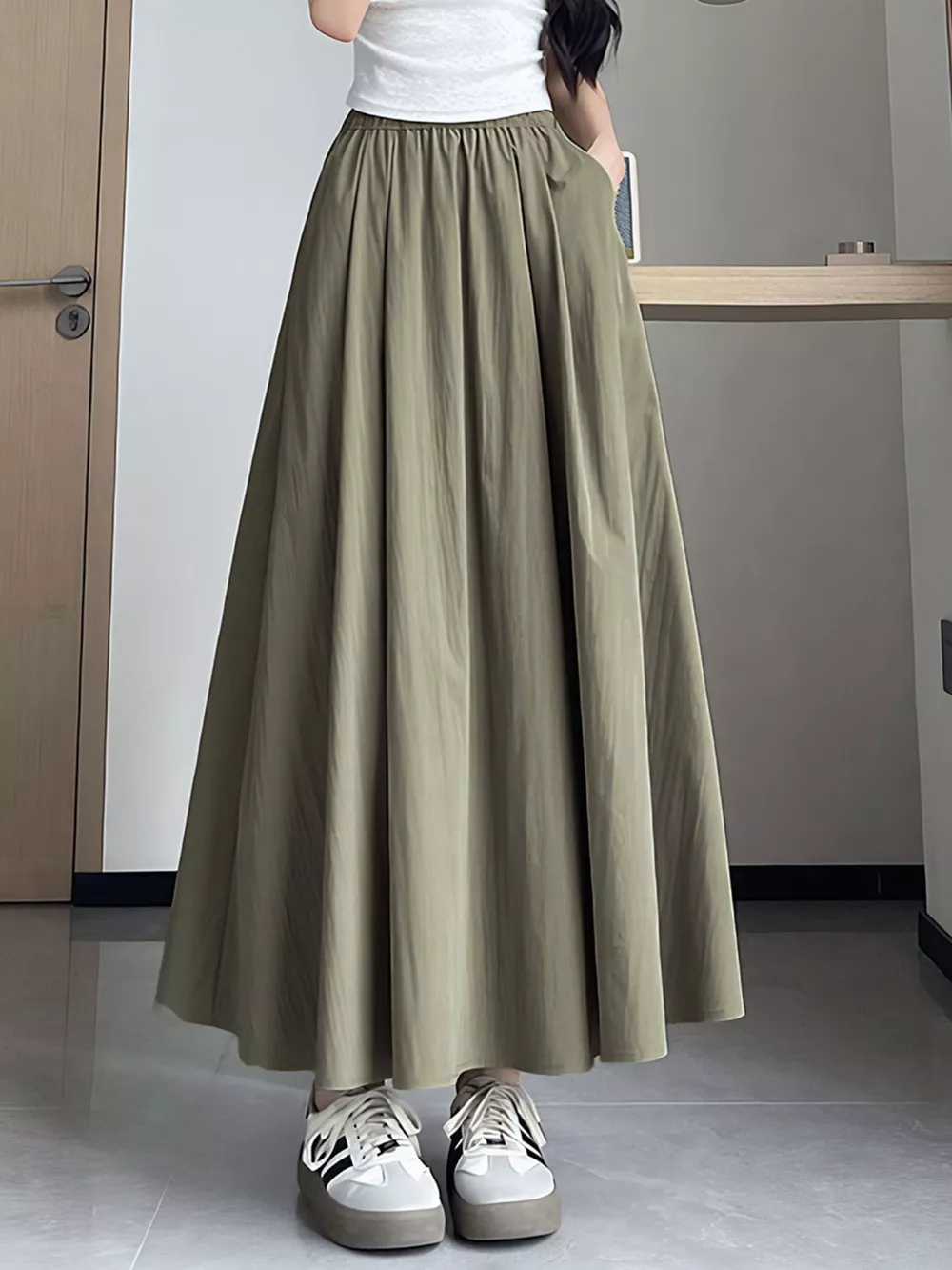 Flowy A-Line Maxi Skirt, image 3