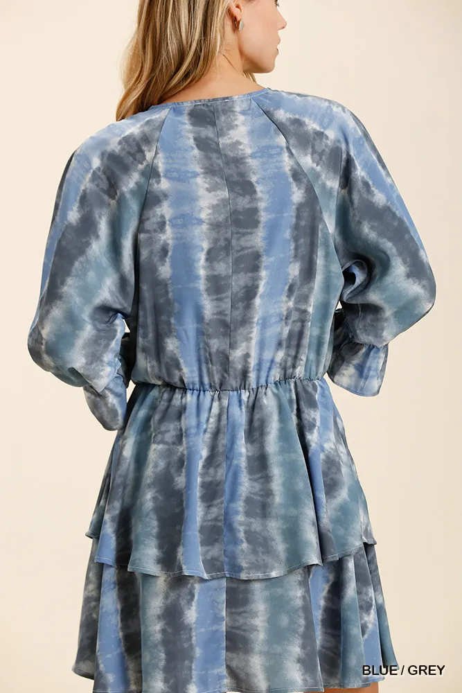 Tie Dye Ruffled Layered Dress with Elastic Waistband, image 4
