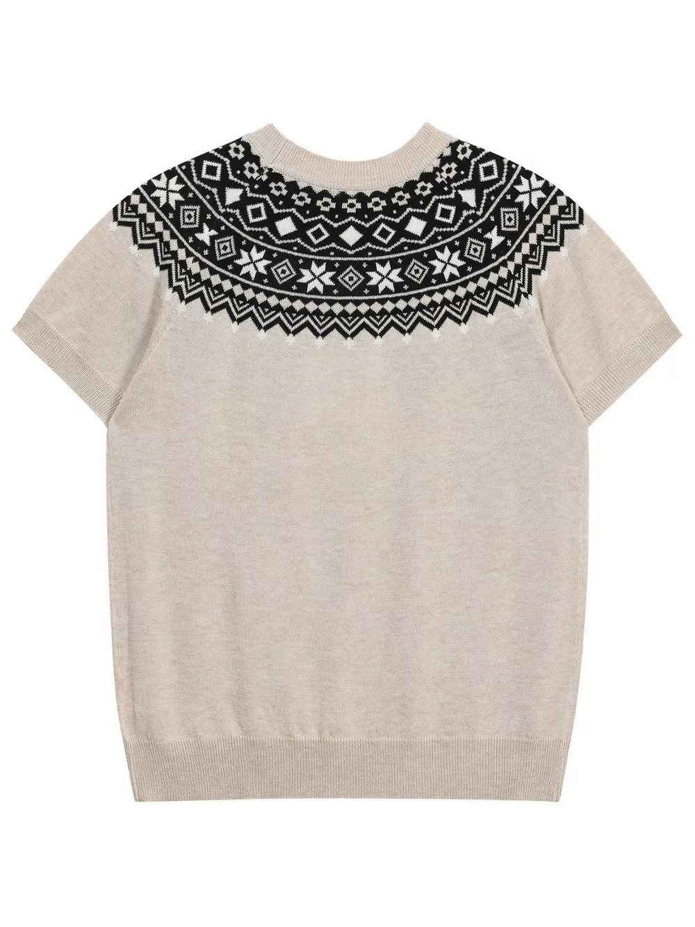 Men's Fair Isle Pattern Short Sleeve Sweater, image 8