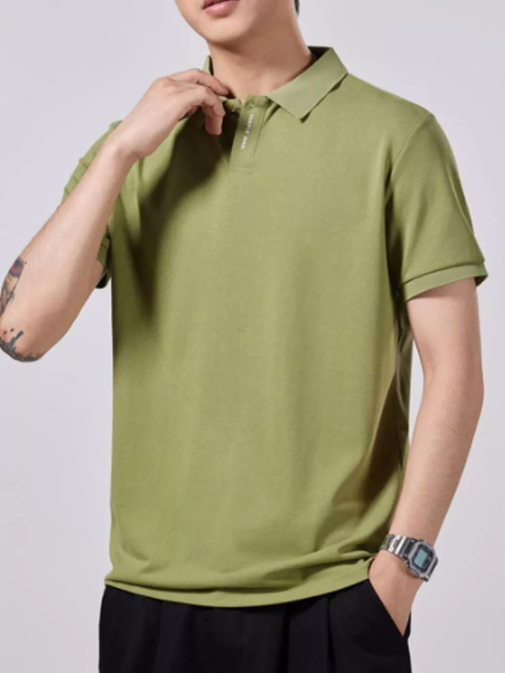 Men's Plus Size Collared Neck Short Sleeve Polo, image 10
