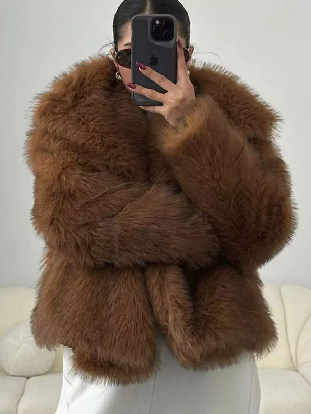 Fox Fur Collar Winter Outerwear, image 18