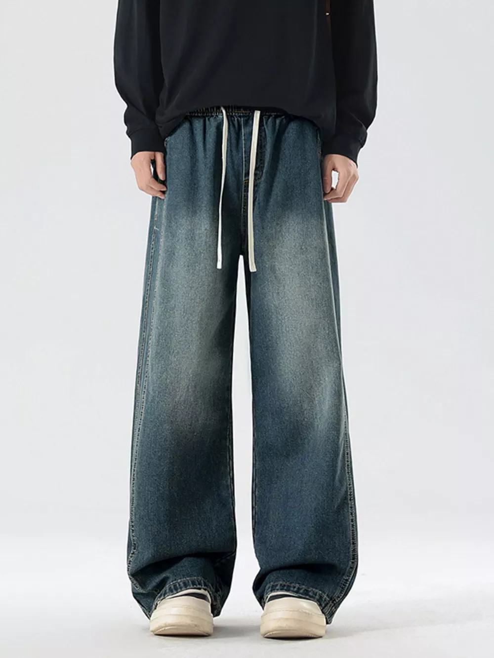Men's Full Size Wash Wide Leg Jeans Plus Size, image 12
