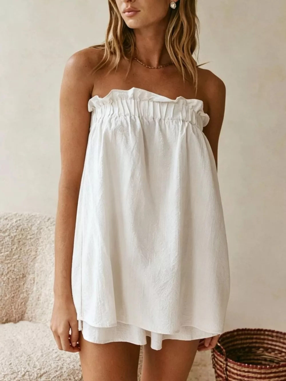 Full Size Strapless Top and High-Waisted Skirt Set Plus Size, image 3