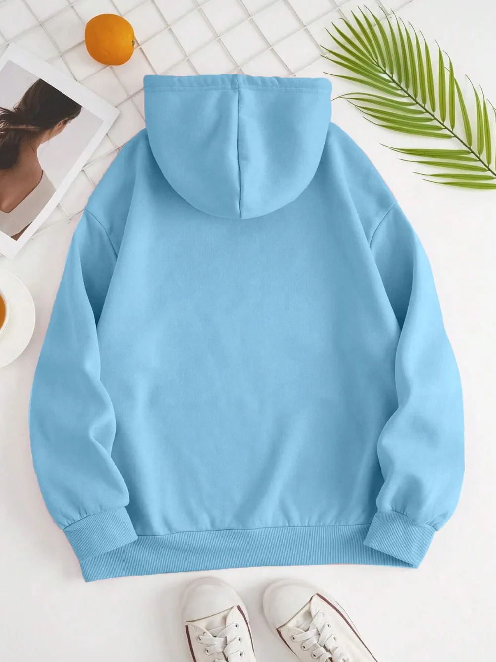 Drawstring Dropped Shoulder Hoodie, image 34