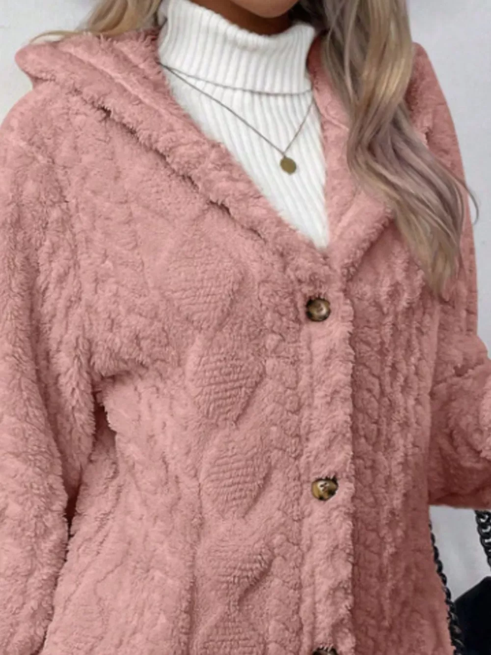 Full Size Button-Down Hooded Outerwear Plus Size, image 7