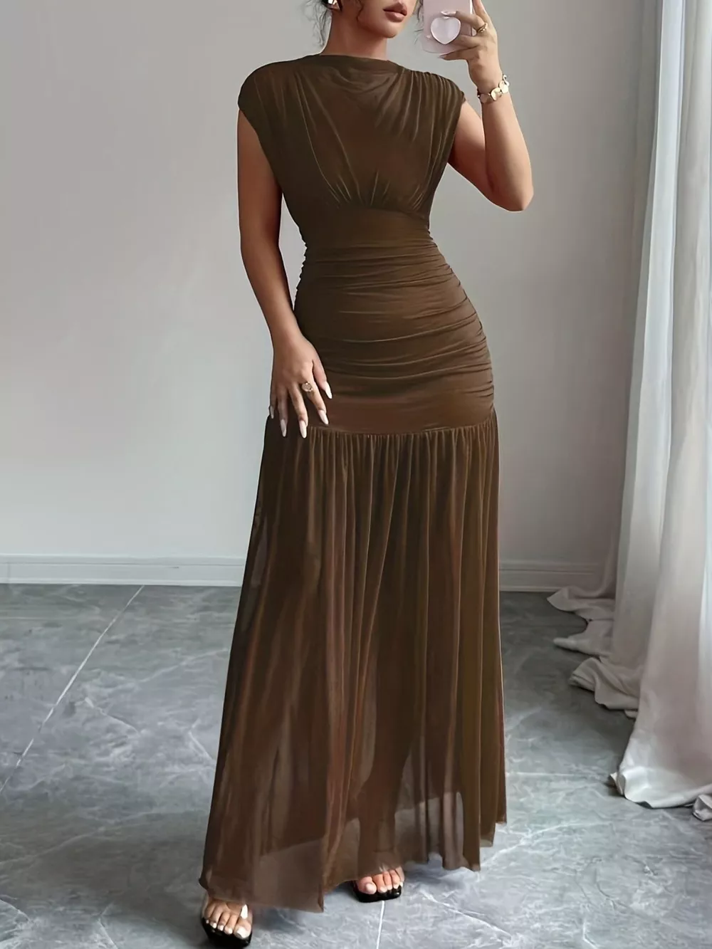 Ruched Bodycon Maxi Dress, image 6