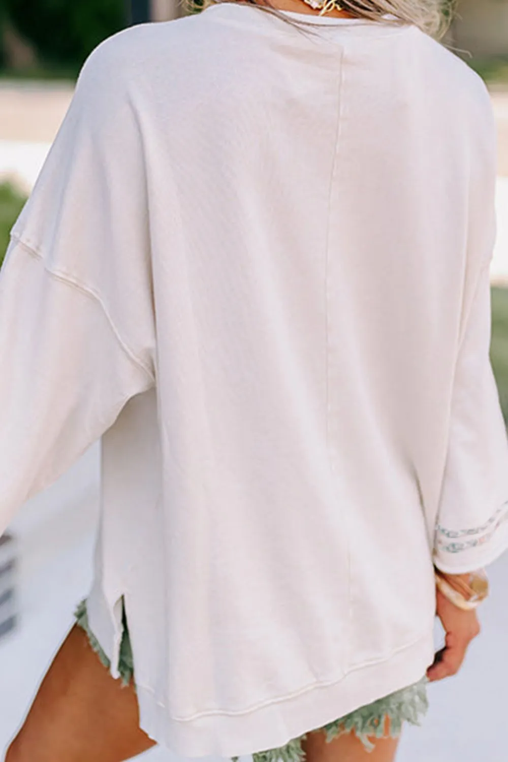 Peace Patch Round Neck Long Sleeve Top, image 4