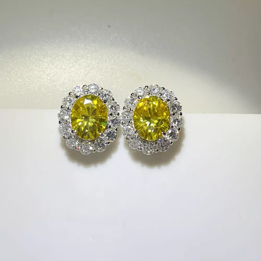 6 Carat Moissanite 925 Sterling Silver Stud Earrings