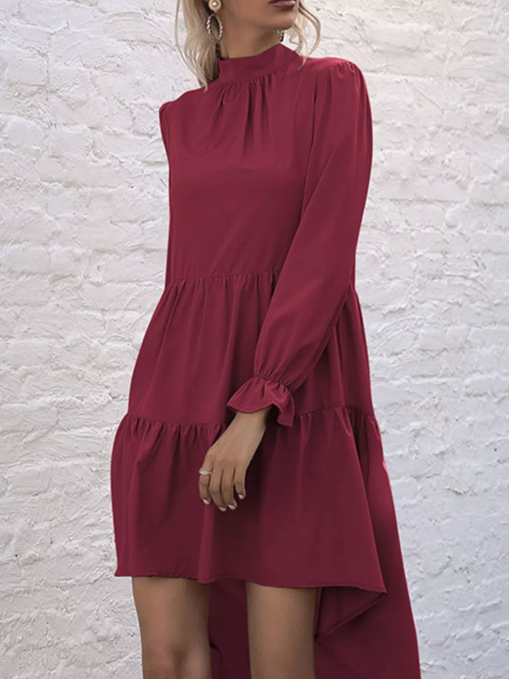 High-Low Flounce Sleeve Dress, image 15