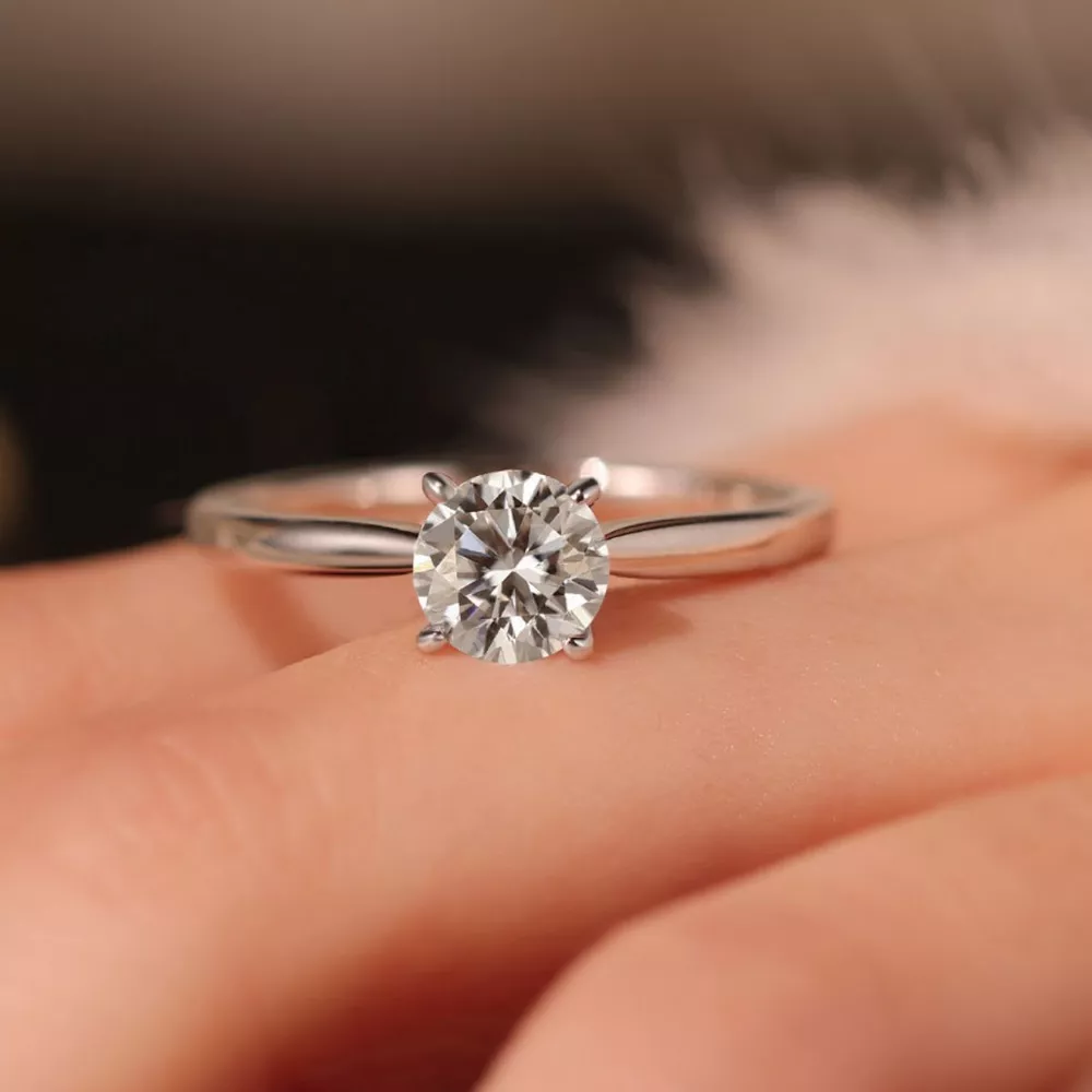 1 Carat 925 Sterling Silver Moissanite Ring, image 2