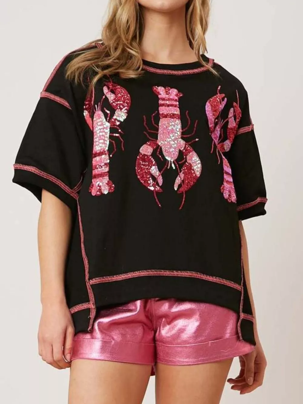 Sequin Lobster Half Sleeve T-Shirt, image 8