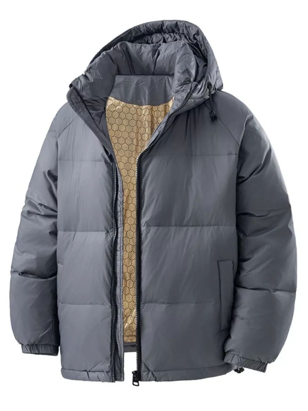 Men's Full Size Padded Hooded Puffer Jacket Plus Size, image 3