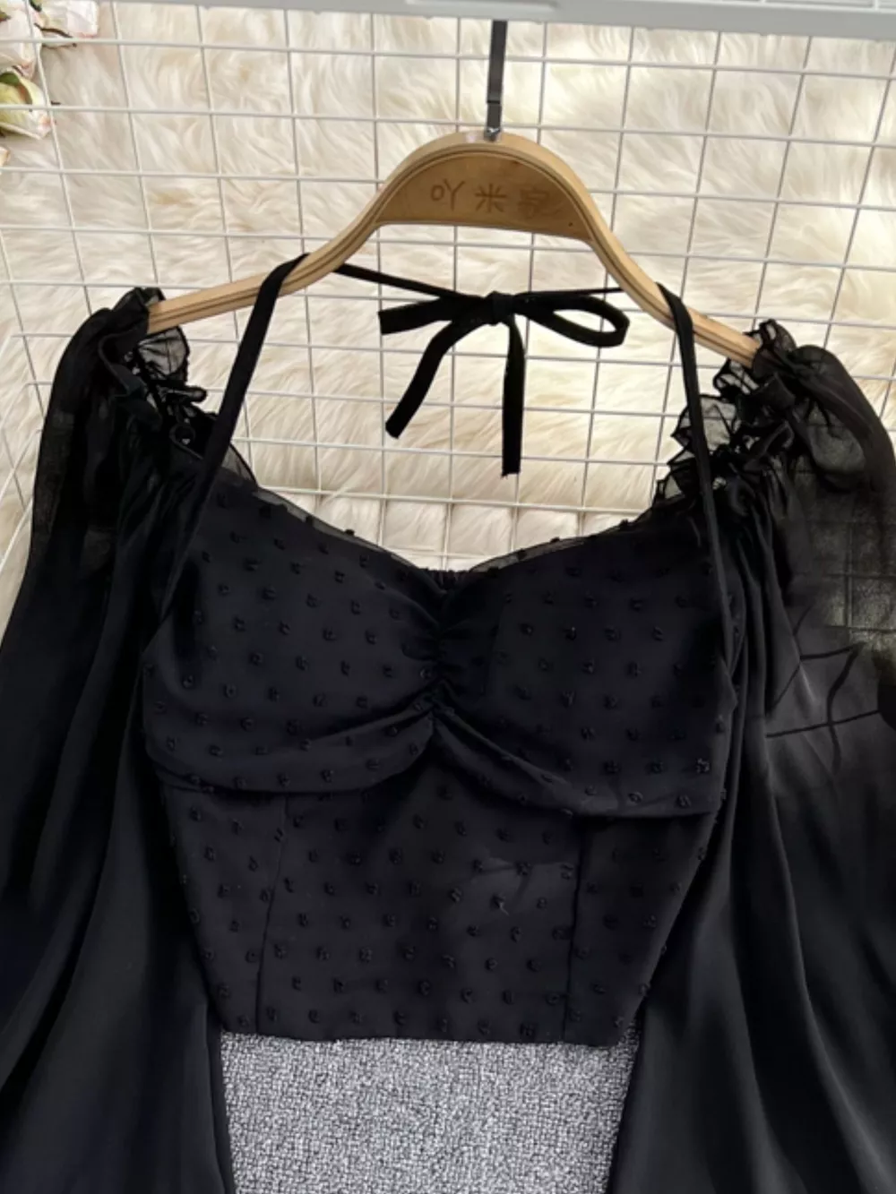 Swiss Dot Flounce Sleeve Blouse, image 12