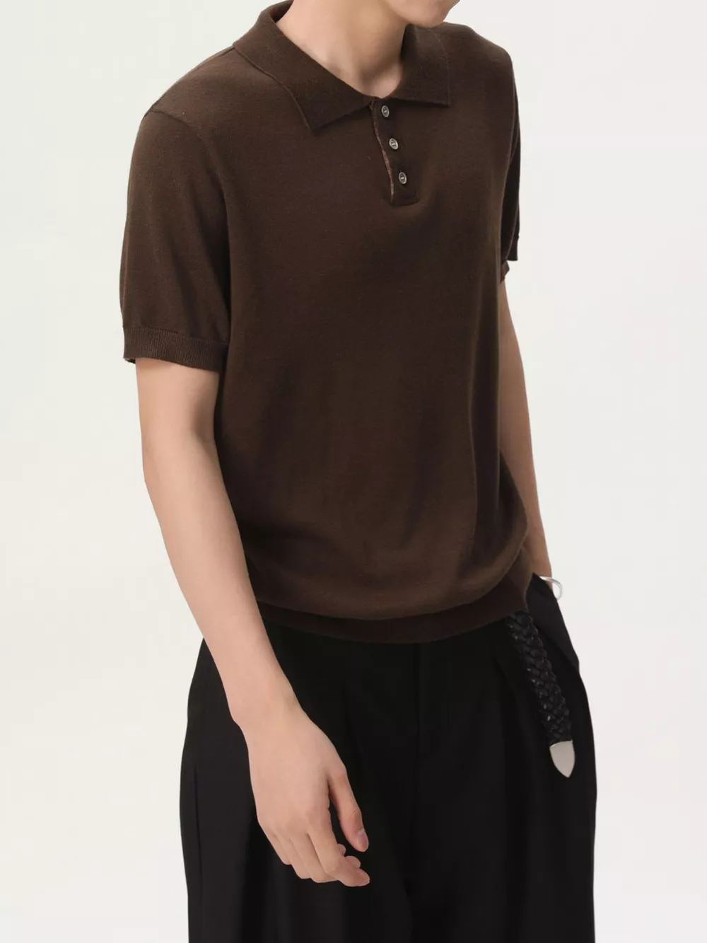 Men's Button Detail Short Sleeve Polo, image 8