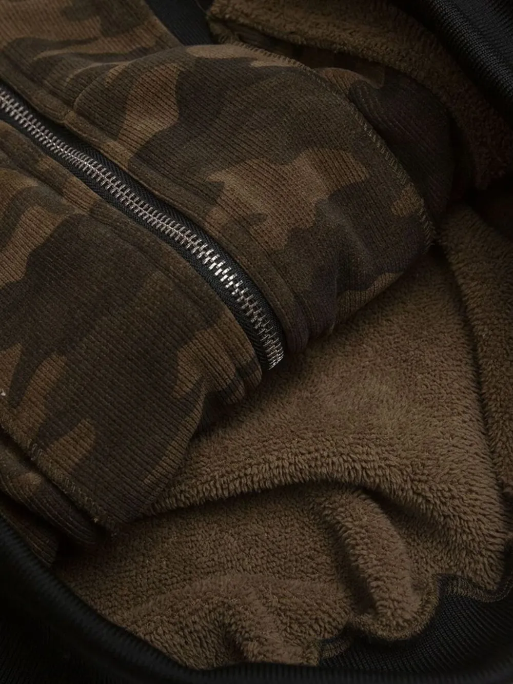 Men's Camouflage Faux Fur Hood Jacket, image 8