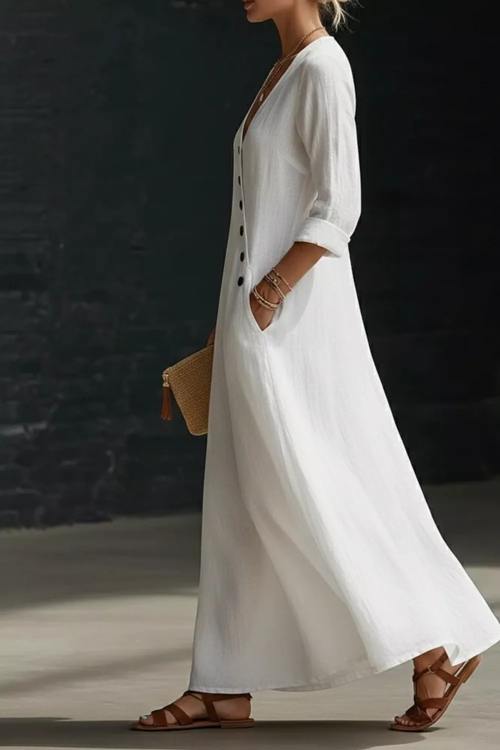 Surplice Long Sleeve Maxi Dress, image 3