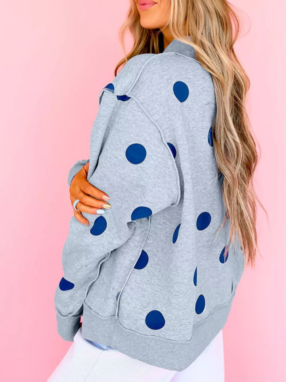 Oversized Polka Dot Crewneck Sweatshirt, image 5