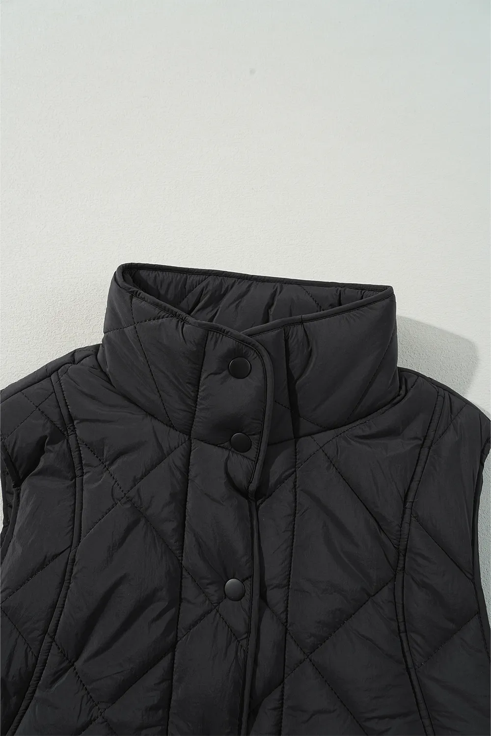Snap Down Texture Vest Coat with Pockets, image 16