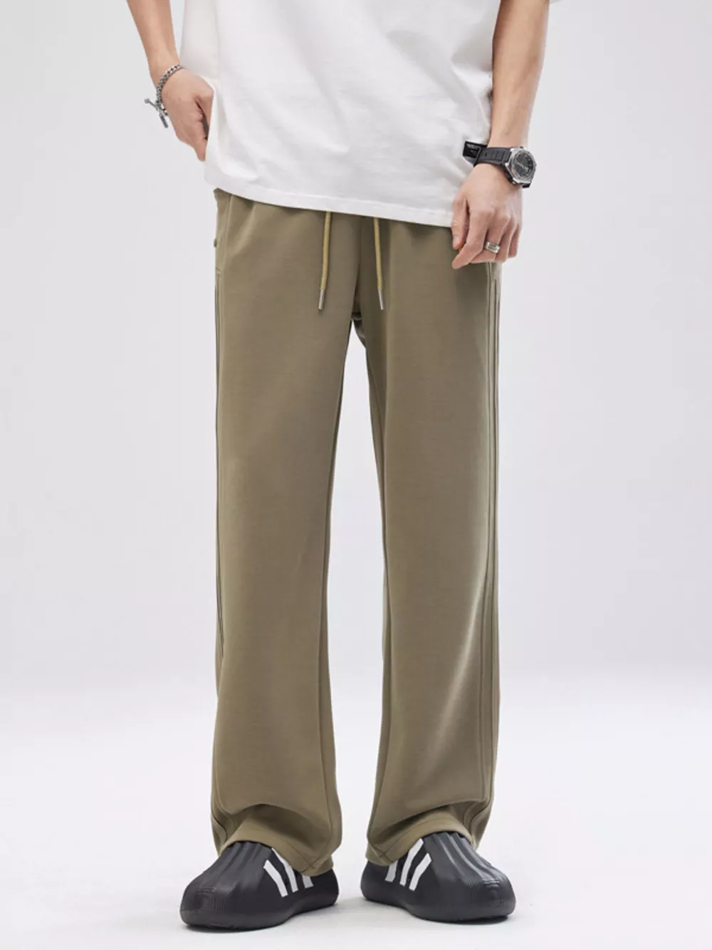 Men's Full Size Drawstring Wide Leg Casual Pants Plus Size, image 9