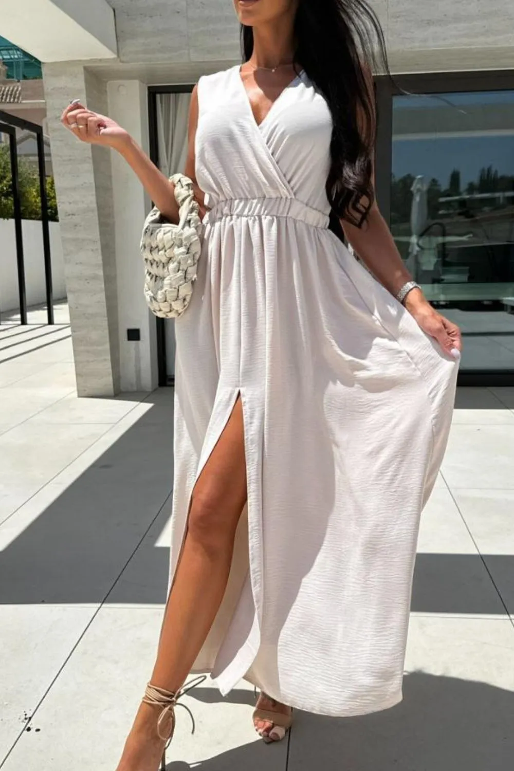 Surplice Sleeveless Slit Maxi Dress, image 11