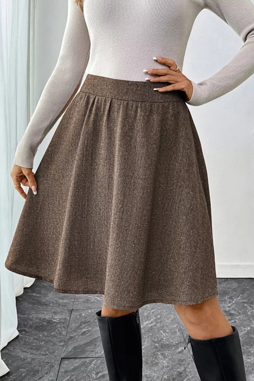 A-Line Textured Skirt