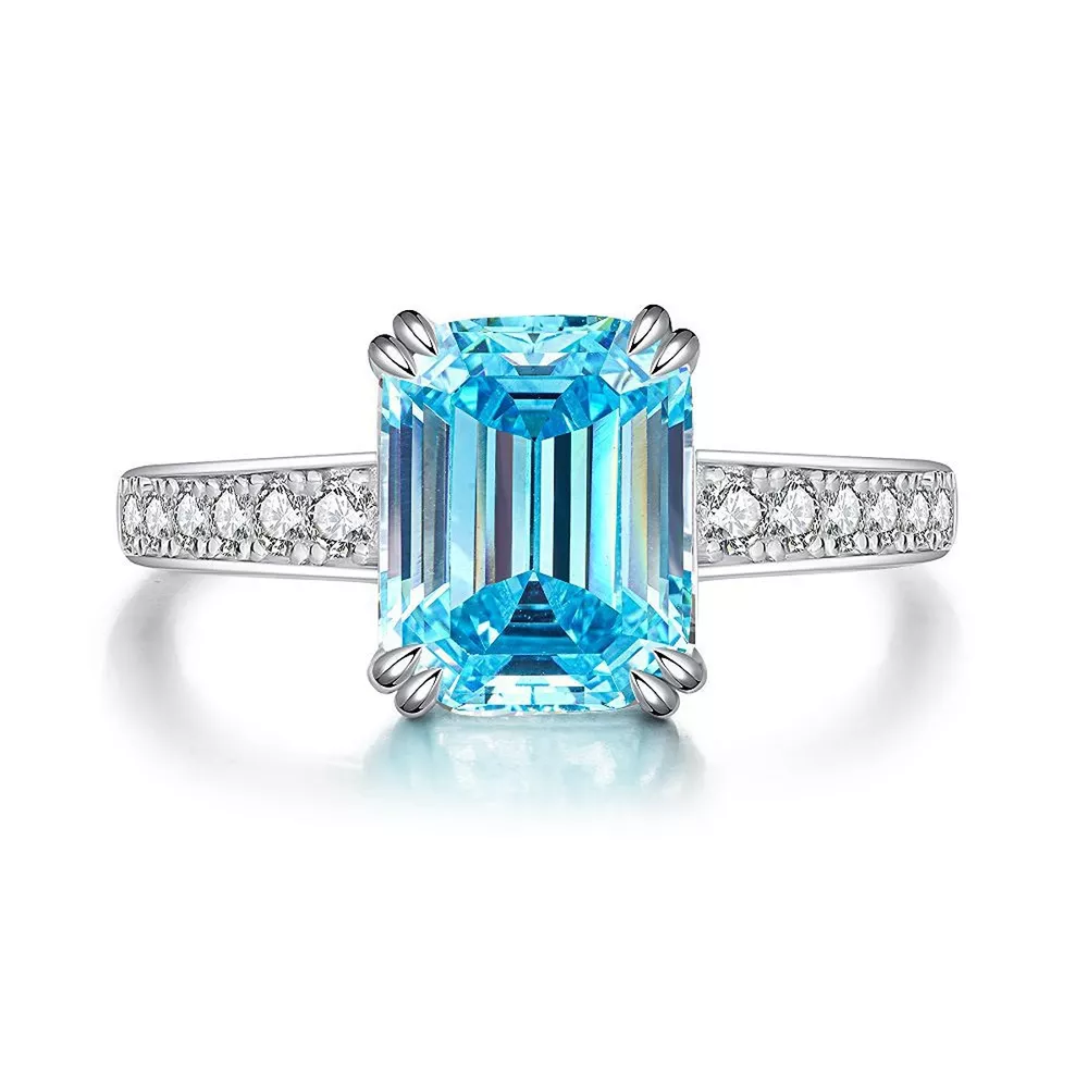 925 Sterling Silver Zircon Geometric Ring, image 3