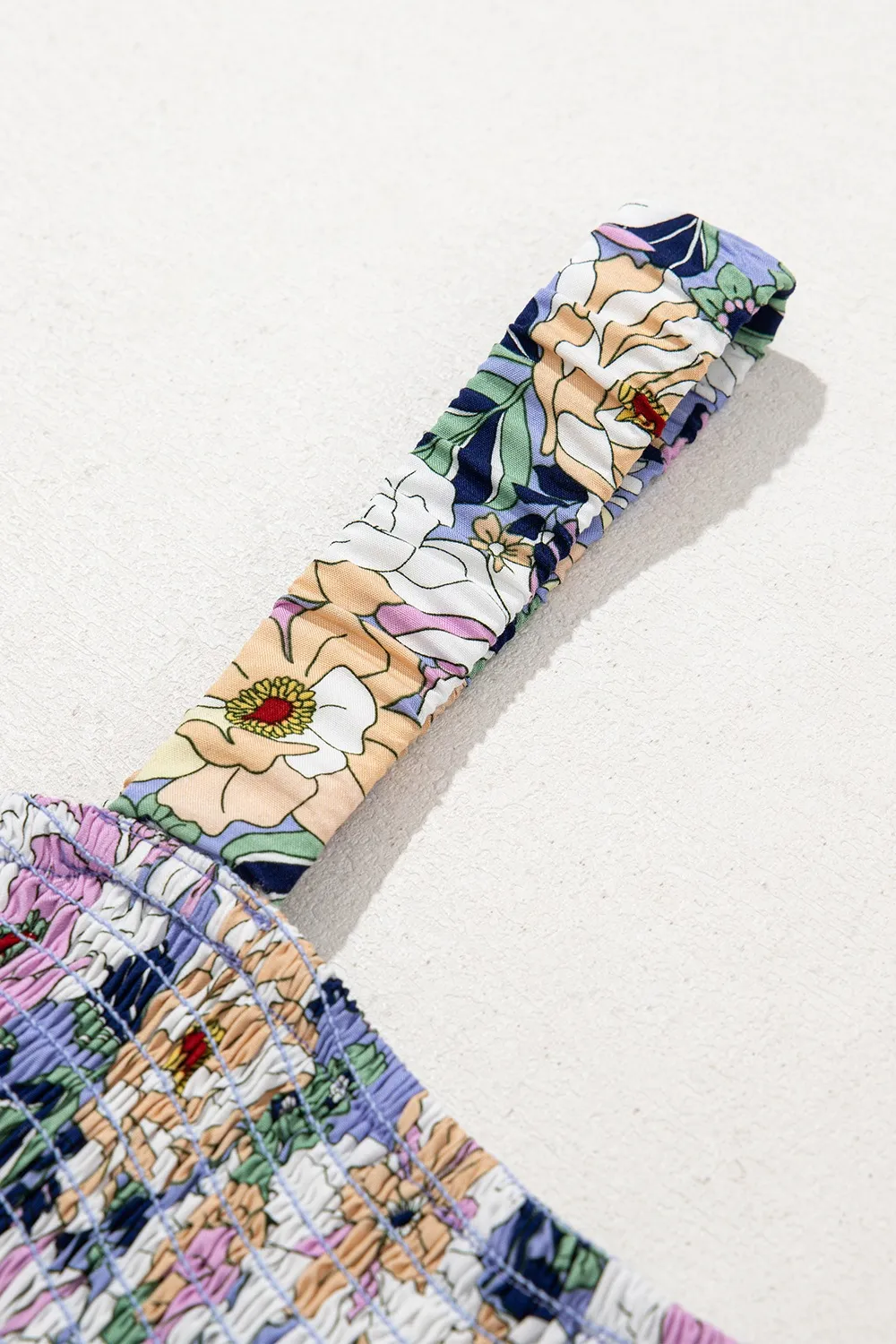 Floral Print Smocked High Waist Square Neck Jumpsuit, image 16