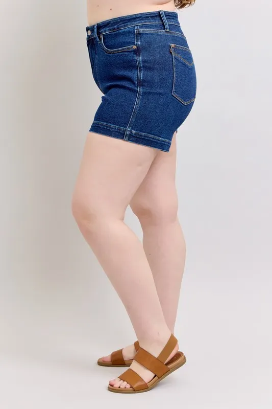 Full Size High Waist Tummy Control Denim Shorts Plus Size, image 9