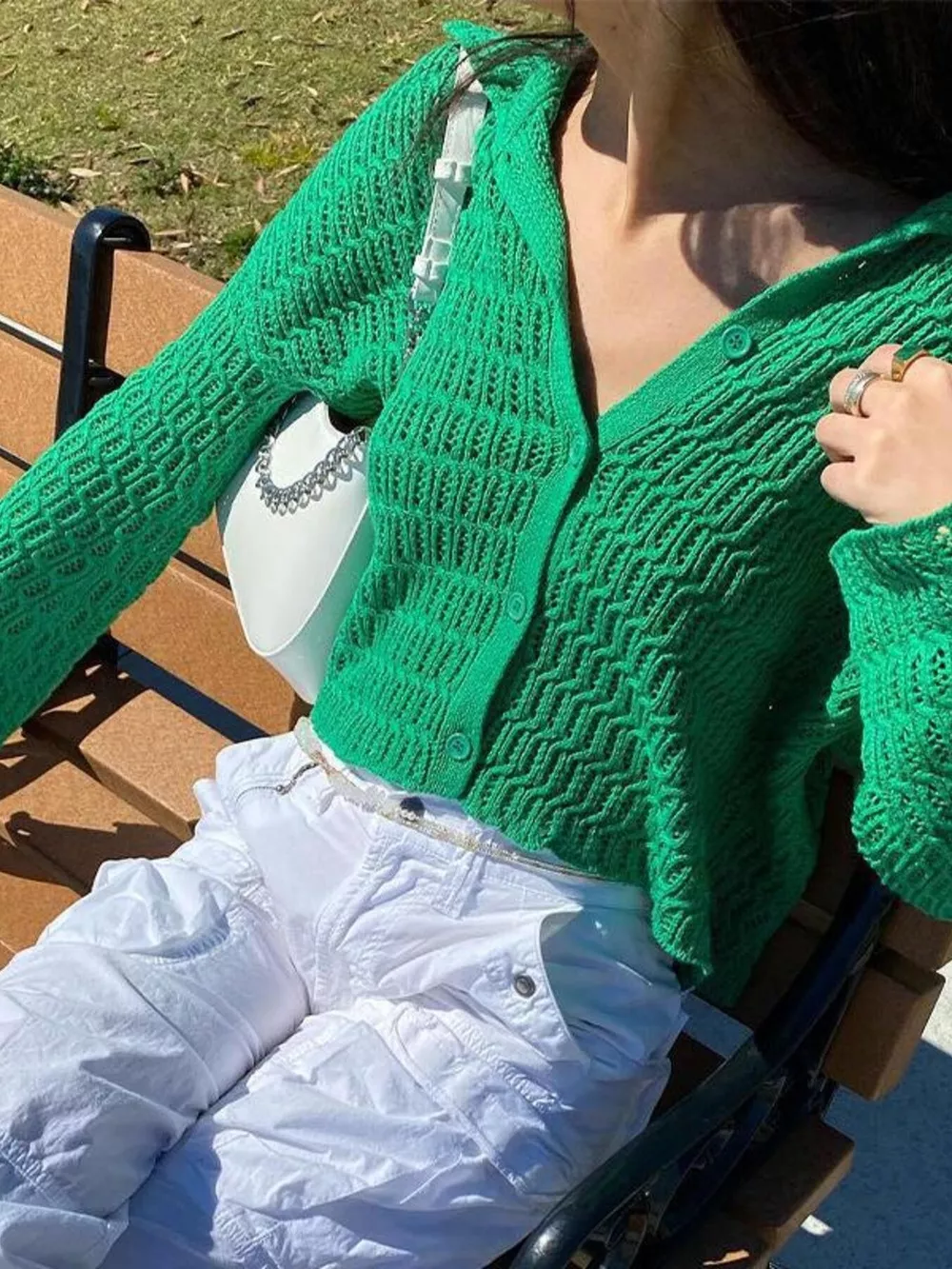 Knit Button-Down Cardigan, image 8