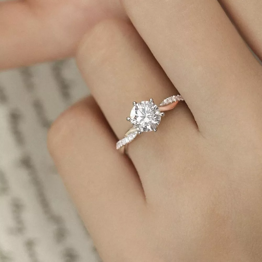 1 Carat 925 Sterling Silver Moissanite Ring, image 4