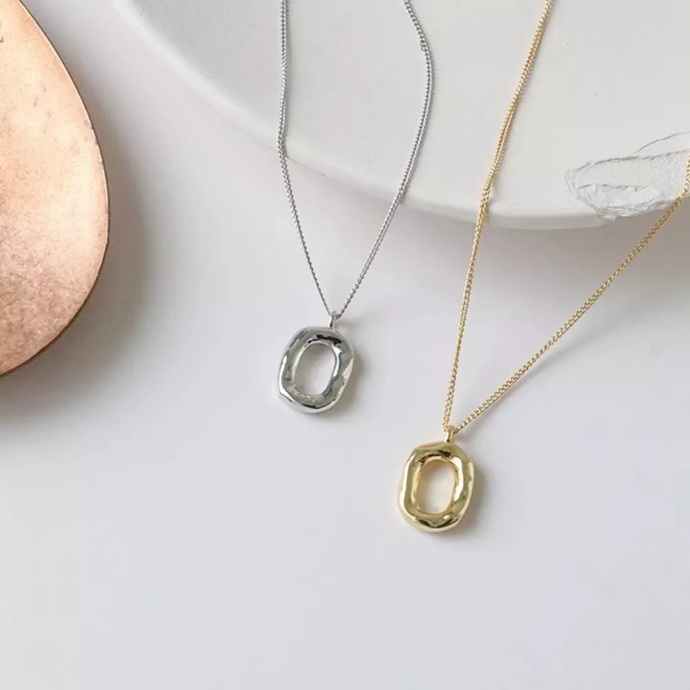 925 Sterling Silver Geometric Pendant Necklace, image 3