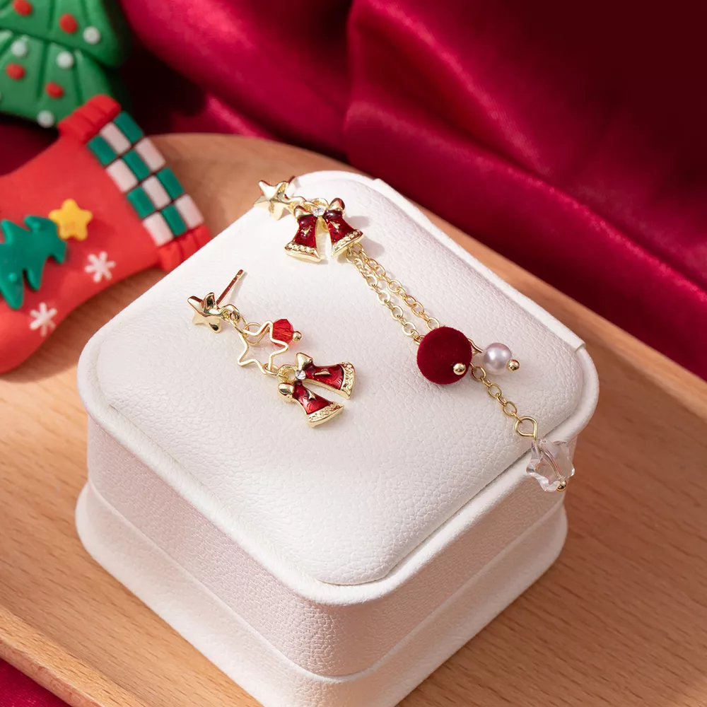 18K Gold-Plated Christmas Bell Earrings, image 4