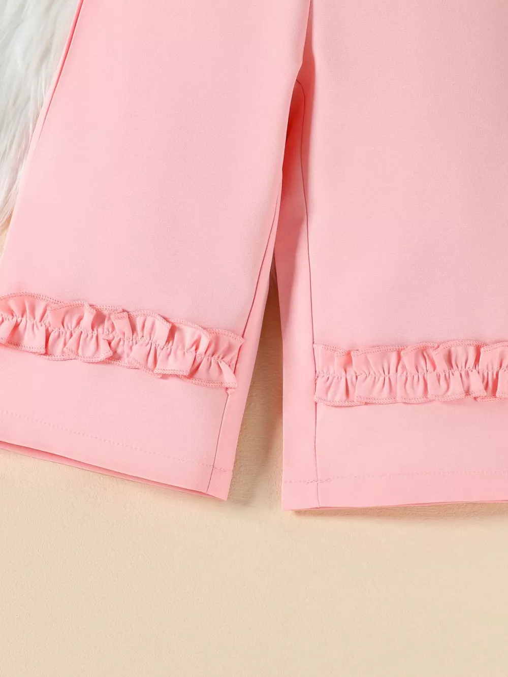 Children's Floral Decor Ruffle Trim Top & Pants Set, image 5