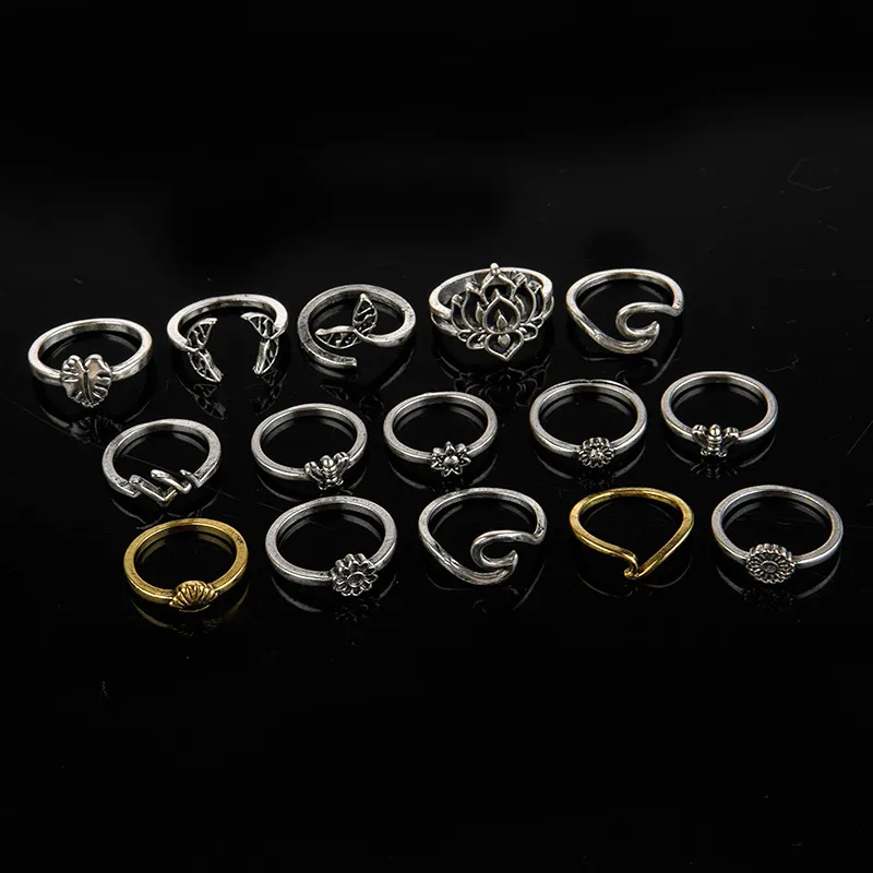 Alloy Multi Shapes 15-Piece Ring Set, image 3