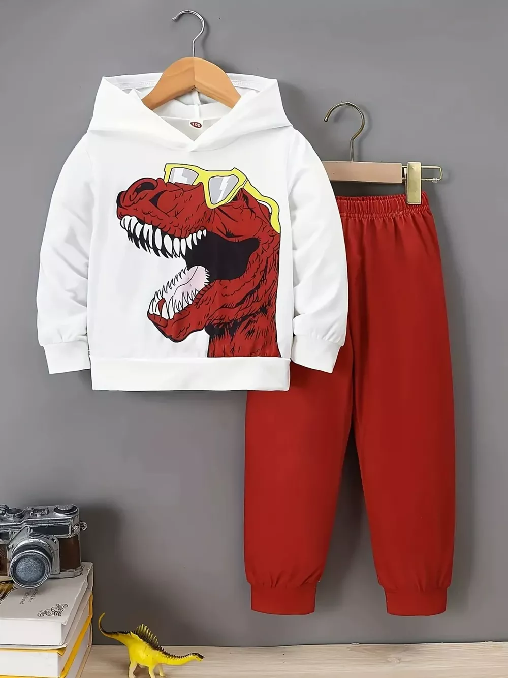 Children's Dinosaur Graphic Hoodie and Pants Set